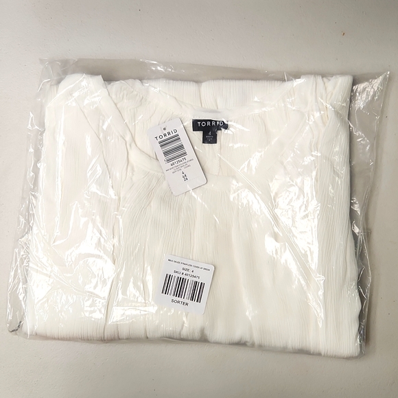 ❤️NWT VINTAGE TORRID SWIM COVER - MAXI GAUZE - BEACH DRESS COVER-UP - PLUS SIZE - Picture 5 of 13